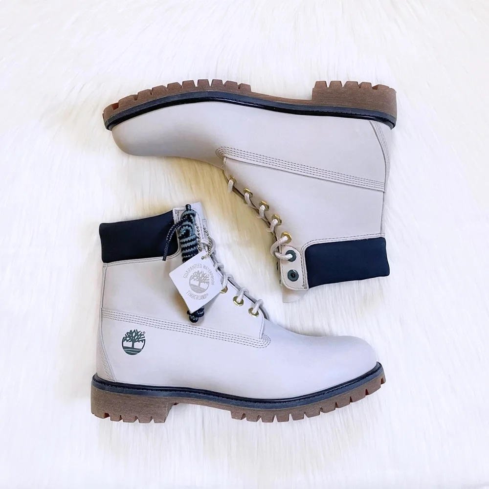 Timberland Men’s Premium 6 Inch Waterproof White Boots - Picture 7 of 8